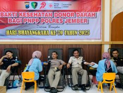 Polres Jember Gelar Donor Darah, Wujudkan Kepedulian Sosial Sambut Hari Bhayangkara ke-79