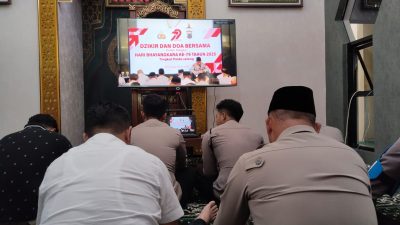 Polres Wonogiri Gelar Doa Bersama dan Pembinaan Rohani Secara Daring dalam Rangka HUT Bhayangkara ke-79 Tingkat Polda Jateng