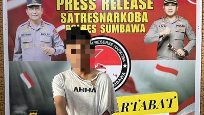 Polres Sumbawa Bekuk Pengedar Sabu, Barang Bukti Disembunyikan di Bawah Batu