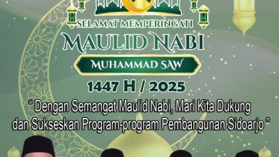 DPRD Kabupaten Sidoarjo Mengucapkan: Selamat Memperingati Maulid Nabi Muhammad SAW 1447 H/2025