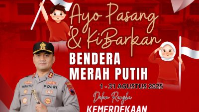 Kapolres Wonogiri Ajak Warga Kibarkan Bendera Merah Putih Selama Bulan Agustus