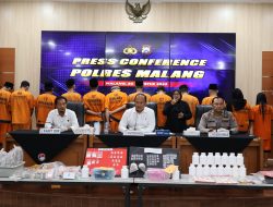 Polres Malang Bekuk 13 Pengedar Narkoba, Barang Bukti Hampir Rp300 Juta Disita