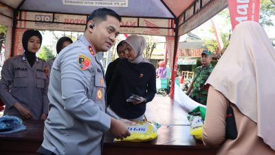 Stabilkan Harga Beras, Polres Wonogiri Gandeng Bulog Gelar Gerakan Pangan Murah di Pracimantoro