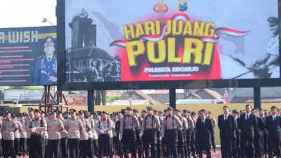Upacara Hari Juang Polri Digelar di Polresta Sidoarjo, Wakapolresta Ajak Personel Teladani Semangat Para Pendahulu