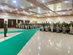 Penguatan Bela Negara, Bati Tuud Koramil Dander Bekali Ratusan Mahasiswa STIKes Rajekwesi Bojonegoro dengan Wasbang