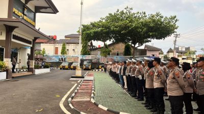 1 Tahun Pemerintahan Kabinet Merah Putih, Polres Wonogiri Gelar Apel Kesiapsiagaan