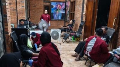 Giat Rutin Warga SH Terate Cabang Bojonegoro Lakukan Donor Darah di Padepokan