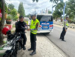 Sosialisasi Ops Zebra Candi 2025 di Lapangan Pringgodani, Polres Wonogiri Edukasi Warga Soal Tertib Lalu Lintas