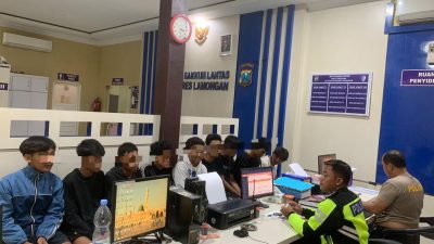 Operasi Zebra Semeru Polres Lamongan Amankan 9 Remaja dan 3 Motor Balap Liar