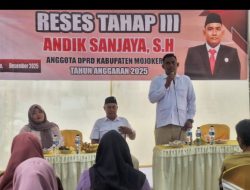 Gelar Reses, Anggota DPRD Kabupaten Mojokerto Mas Andik, Banyak Terima Keluhan dan Usulan Warga