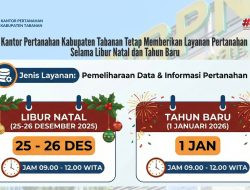 Kantor Pertanahan Tabanan Selama Libur Natal dan Tahun Baru 2026 Tetap Memberikan Layanan Pertanahan