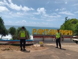 Polsek Paranggupito Amankan Obyek Wisata Pantai dalam Rangka Operasi Lilin Candi 2025