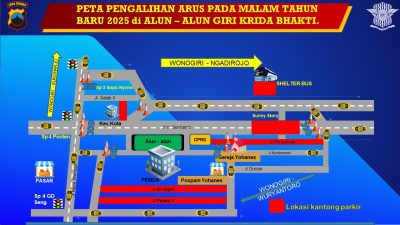 Polres Wonogiri Terapkan Pengalihan Arus Lalu Lintas Jelang Malam Pergantian Tahun 2025–2026