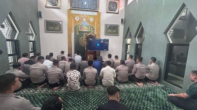 Peringati Isra Mi’raj, Polres Wonogiri Gelar Binrohtal Secara Daring untuk Perkuat Mental Personel