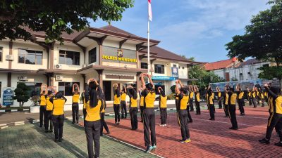 Perkuat Kebugaran dan Soliditas, Personel Polres Wonogiri Gelar Olahraga Bersama