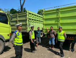 Satlantas Polres Wonogiri Sosialisasikan Pembatasan Operasional Truk Sumbu 3