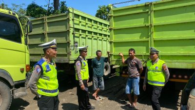 Satlantas Polres Wonogiri Sosialisasikan Pembatasan Operasional Truk Sumbu 3
