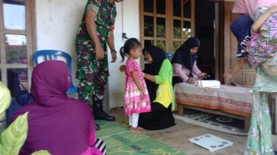 Wujudkan Generasi Sehat, Babinsa Kodim Ponorogo Pendampingan Posyandu Balita