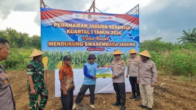Dukung Ketahanan Pangan Nasional, Polres Wonogiri Tanam Jagung Serentak Bersama Forkopimda