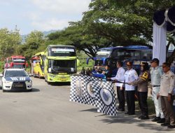 Pelepasan Arus Balik Mudik Gratis di Wonogiri, 6 Bus Diberangkatkan dari Terminal Giri Adipura