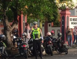 Satlantas Polres Wonogiri Gelar Strong Point Pagi, Atur Lalu Lintas di Sejumlah Titik Rawan