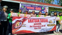 Sambut Hari Bhayangkara ke-80, Satlantas Polres Sampang Gelar Bakti Sosial untuk Ojol, Tagana, ORARI dan Tukang Becak