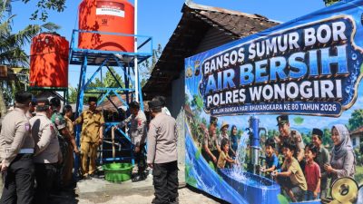 Polres Wonogiri Hadirkan Sumber Air Bersih, Warga Tegalharjo Tak Lagi Kesulitan Hadapi Musim Kemarau