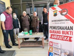 Cegah Penyalahgunaan Barang Bukti, Ditresnarkoba Polda Jateng Musnahkan Sabu Sesuai Penetapan Kejaksaan