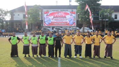 Meriahkan HUT Kemerdekaan RI ke-81, Polres Jombang Gelar Turnamen Mini Soccer Bersarung