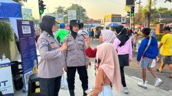 Polwan Polresta Sidoarjo Patroli dan Amankan Car Free Day di Kawasan Alun-Alun