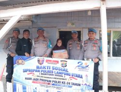 Sambut Hari Jadi Propam Polri ke-24, Sipropam Polres Lampung Utara Salurkan Bansos kepada Warga