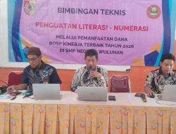 Bimtek Penguatan Literasi dan Numerasi Melalui Pemanfaatan Dana BOSP Kinerja Terbaik Tahun 2026 Digelar di SMPN 1 Wuluhan Jember