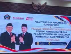 Bupati Rijanto Rotasi 120 Pejabat, Kursi Strategis Pemkab Blitar Bergeser