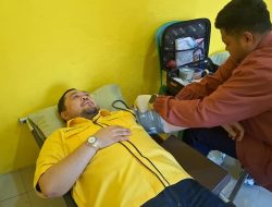 Wakil Ketua Komisi III DPRD Kabupaten Mojokerto Bagus Ramadhanarto Fraksi Golkar Lakukan Donor
