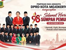 Pimpinan & Anggota DPRD Kota Mojokerto Mengucapkan Selamat HARI SUMPAH PEMUDA 28 Oktober 2026