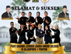 PSHT Cabang Jember Raih Mendali Emas di Ajang Seleksi Kejurprov / Prapon